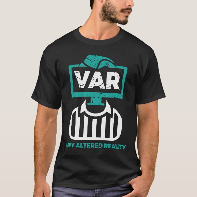 Funny Soccer Referee Gift, VAR Video Assistant T-Shirt (Front)
