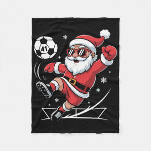 Funny Soccer Santa 41 Meme Christmas Xmas Pyjamas Fleece Blanket
