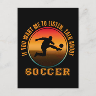 Funny Soccer Saying Vintage Silhouette Player  Postcard
