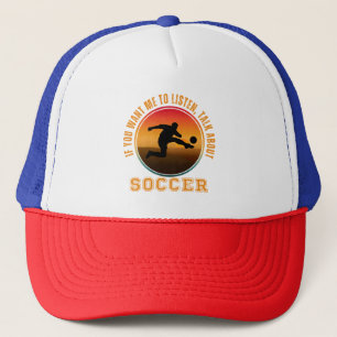 Funny Soccer Saying Vintage Silhouette Player Trucker Hat