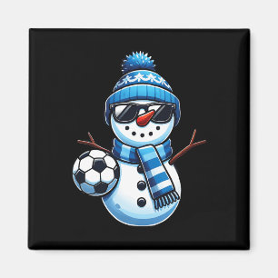 Funny Soccer Snowman Winter Sports Lovers Christma Magnet