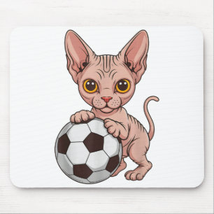 Funny Soccer Sphynx Just Girl Who Loves Cats Play Mouse Pad