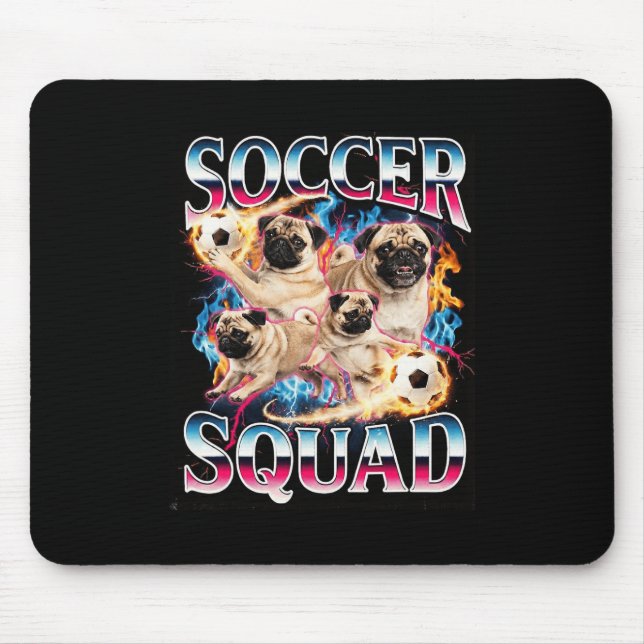 Funny Soccer Squad Retro Dog Meme Cool Brainrot Bo Mouse Pad (Front)