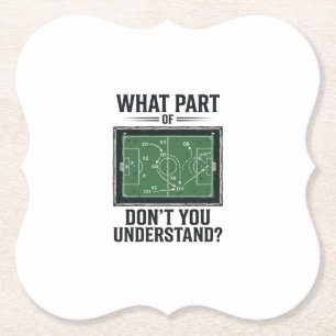 Funny Soccer Tactics Coach Vintage Shirt Design_1 Paper Coaster