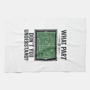 Funny Soccer Tactics Coach Vintage Shirt Design_1 Tea Towel