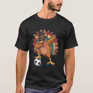 Funny Soccer Thanksgiving Dabbing Turkey Dab Boys T-Shirt