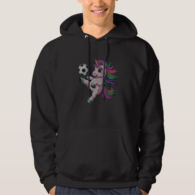 Funny Soccer Unicorn Just Girl Who Loves Cheer Clu Hoodie (Front)