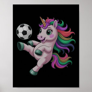 Funny Soccer Unicorn Just Girl Who Loves Cheer Clu Poster