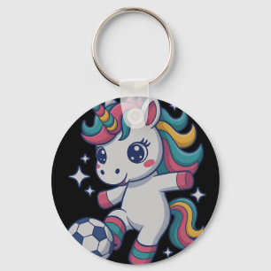 Funny Soccer Unicorn Just Girl Who Loves Play Dad Key Ring