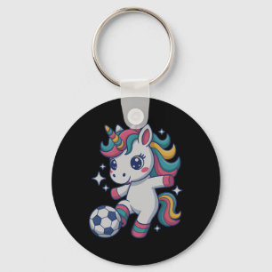 Funny Soccer Unicorn Just Girl Who Loves Play Dad  Key Ring