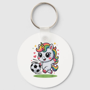 Funny Soccer Unicorn Just Girl Who Loves Play Mom Key Ring