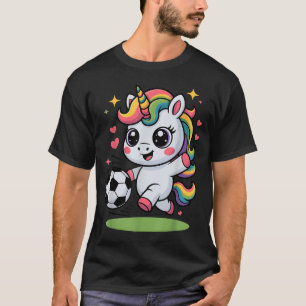 Funny Soccer Unicorn Just Girl Who Loves Play Mom  T-Shirt