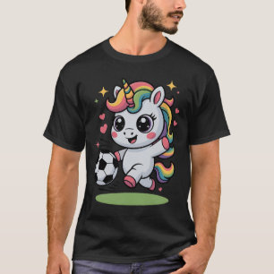 Funny Soccer Unicorn Just Girl Who Loves Play Mum T-Shirt