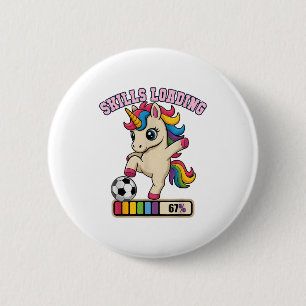 Funny Soccer Unicorn Skills Loading Play Princess 6 Cm Round Badge