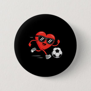 Funny Soccer Valentines Day Heart Boys Mens Sports 6 Cm Round Badge