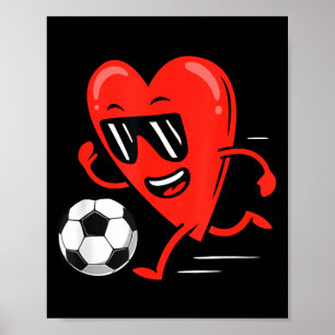 Funny Soccer Valentines Day Heart Boys Mens Sports Poster