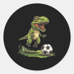 Funny Soccer With Juric Dinosaur Outfit Classic Round Sticker