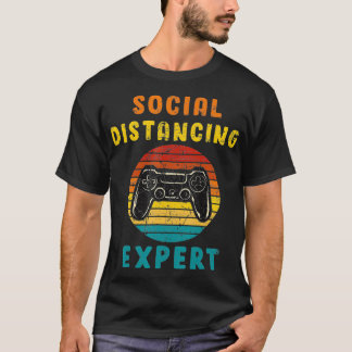 Funny Social Distance Vintage Retro Gamer Video Ga T-Shirt