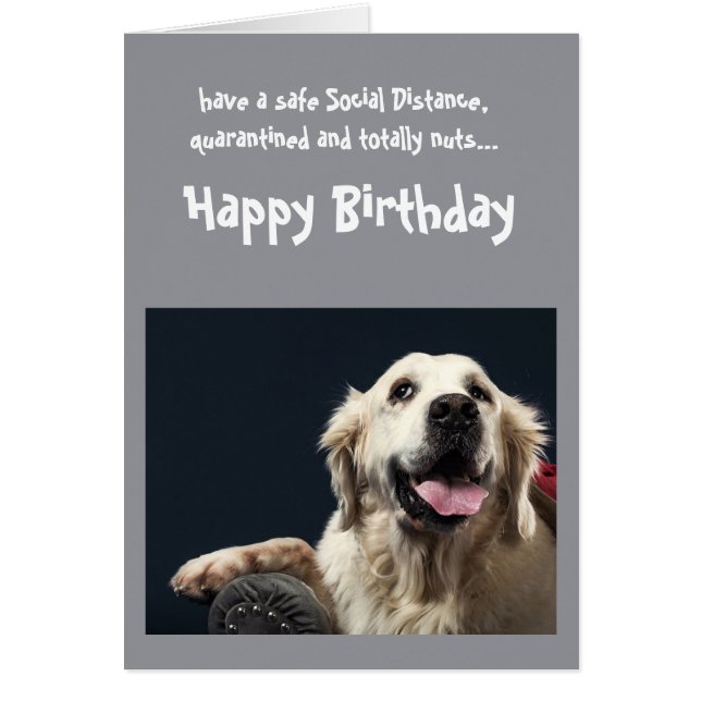 Funny Social Distancing Birthday Golden Retriever (Front)