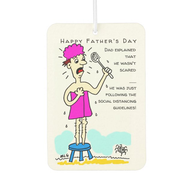 Funny Social Distancing Father's Day Car Air Freshener (Front)