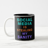 Funny “Social Media” custom monogram mugs