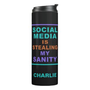 Funny “Social Media” custom name tumbler