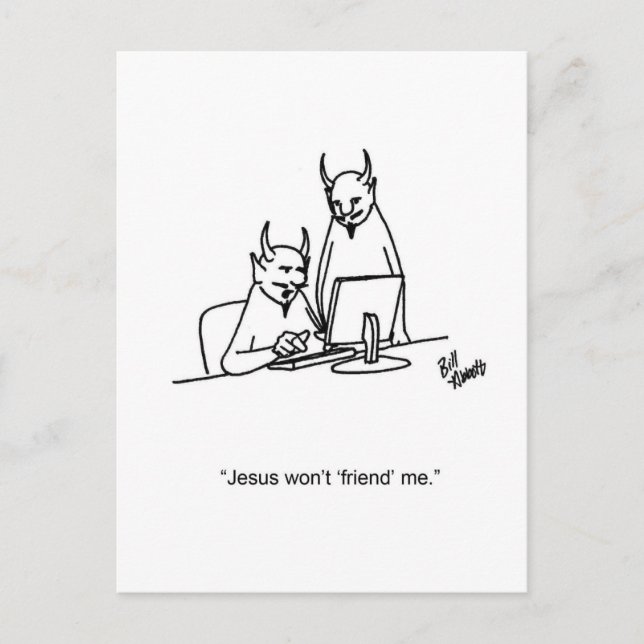 Funny Social Media Humour Postcard (Front)