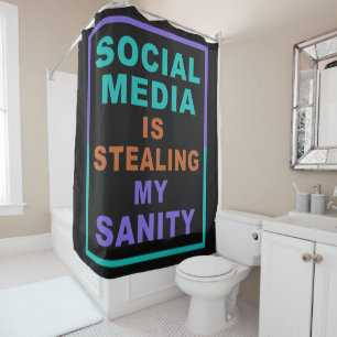Funny “Social Media” shower curtain