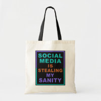 Funny “Social Media” tote bags