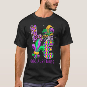 Funny Social Studies Mardi Gras Family Matching Ou T-Shirt
