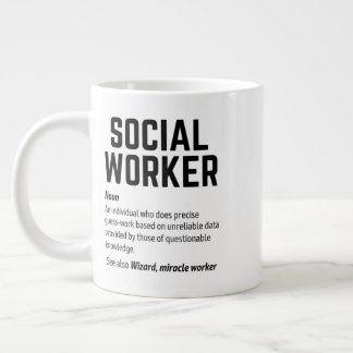 Funny Social Worker Dictionary Definition Coffee M Large Coffee Mug