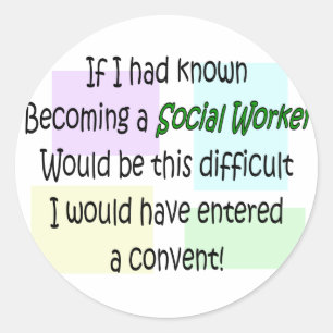 Funny Social Worker Gifts Classic Round Sticker