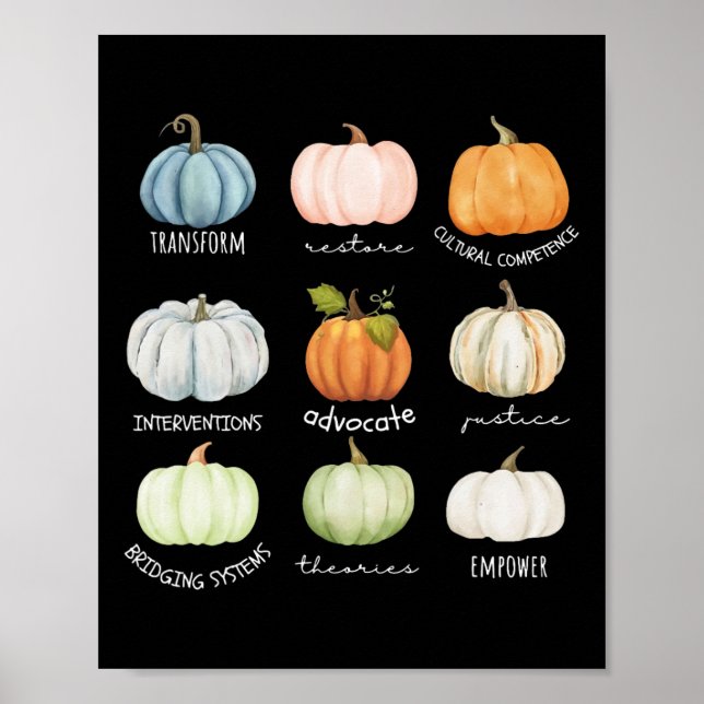 Funny Social Worker Halloween Fall Pumpkin Thanksg Poster (Front)