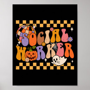 Funny Social Worker Halloween School Social Work R Poster