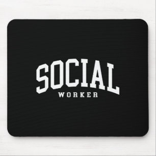 Funny social worker retro school social worker mouse pad