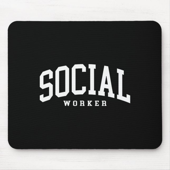 Funny social worker retro school social worker mouse pad (Front)