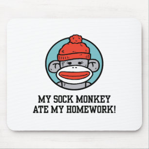 Funny Sock Monkey Mouse Pad