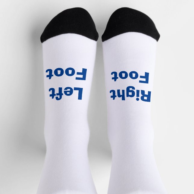FUNNY! Socks - Left foot Right Foot - Blue (Top)