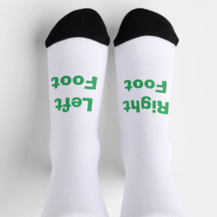 FUNNY! Socks - Left foot Right Foot - Green