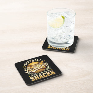 Funny Softball Brother Snacks Sports Coaster