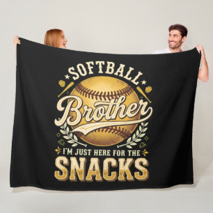 Funny Softball Brother Snacks Sports Fleece Blanket