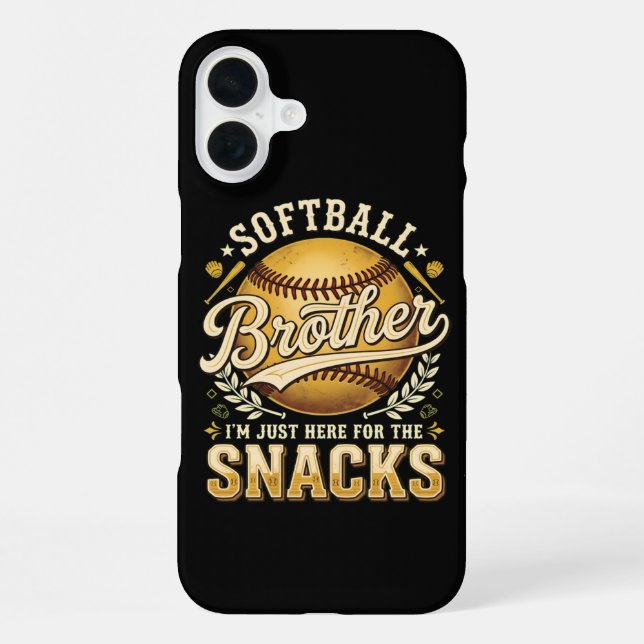 Funny Softball Brother Snacks Sports iPhone Case (Back)