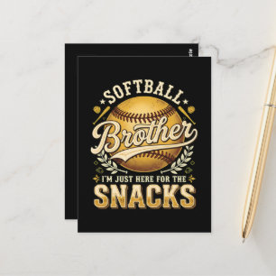 Funny Softball Brother Snacks Sports Postcard