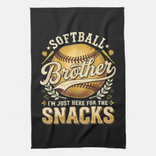 Funny Softball Brother Snacks Sports Tea Towel
