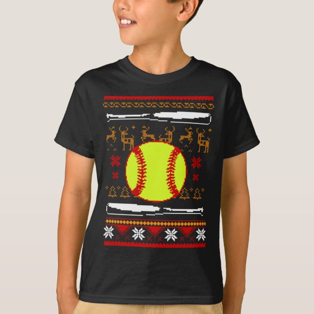 Funny Softball Christmas Gift T-Shirt (Front)