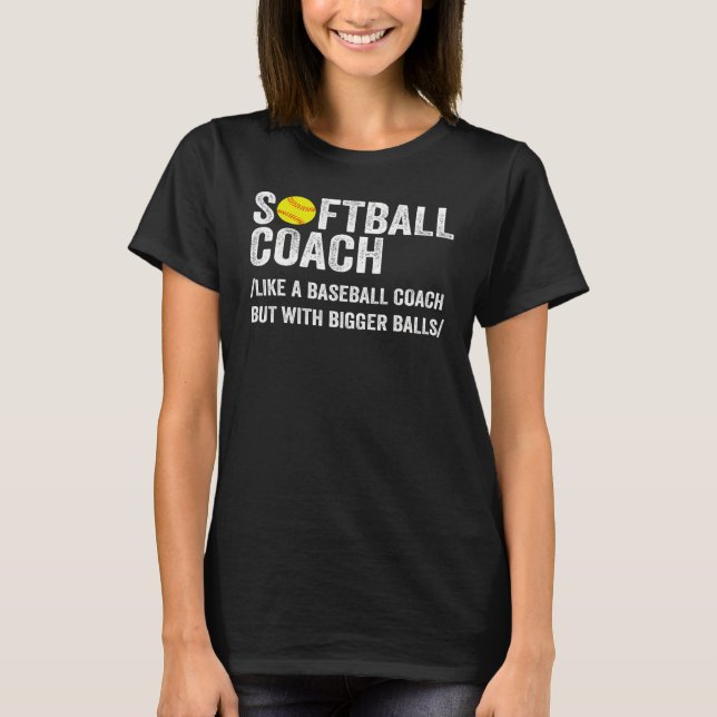 Funny Softball Coach Definition Dad & Mum Baseball T-Shirt (Front)