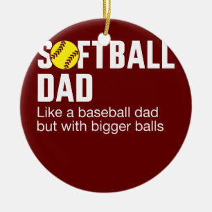 Funny softball dad for father's day from daughter ceramic tree decoration