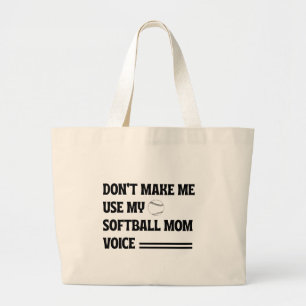 Funny softball mum Mothers day gift for mum Large Tote Bag