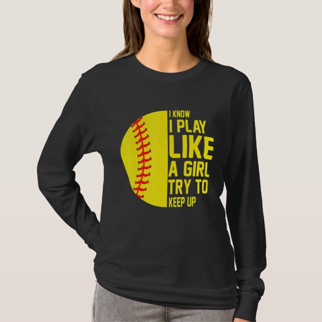 Funny Softball Softball Cute Softball  Players  1 T-Shirt (Front)