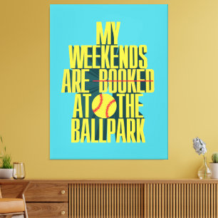 Funny Softball Weekend At The Ballpark Canvas Print